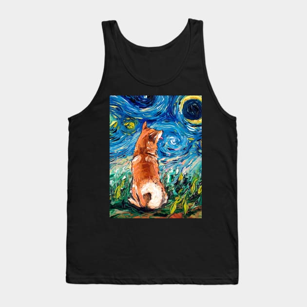 Shiba Inu Night Tank Top by sagittariusgallery